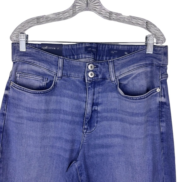 J.Jill High-Rise Creased-Front Full-Leg Jeans Size 16P Wide Leg Denim Marin Wash - Picture 4 of 14
